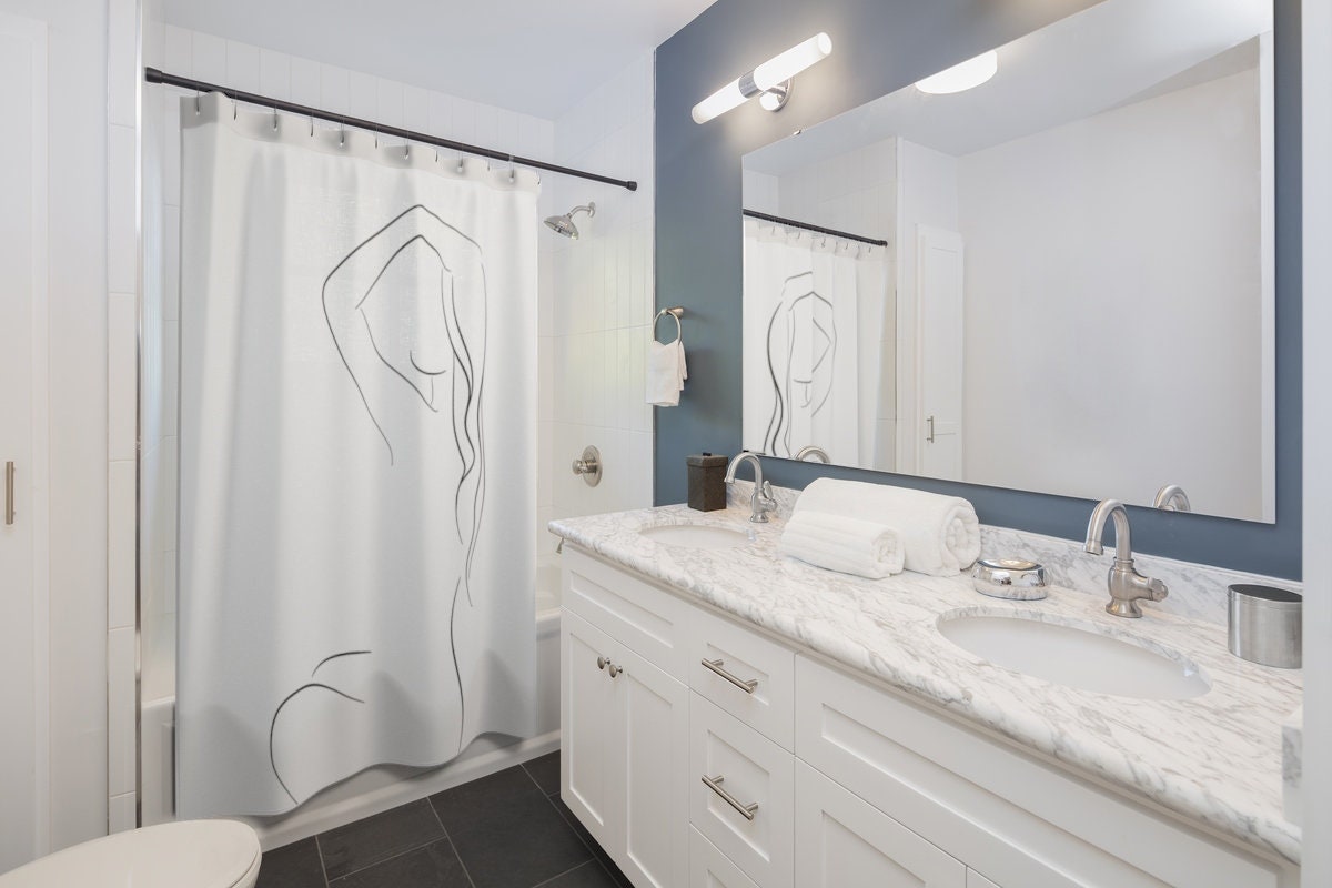 Female Body Outline Shower Curtain, Celebrate the Feminine Form in Your Bathroom Decor - Image 2
