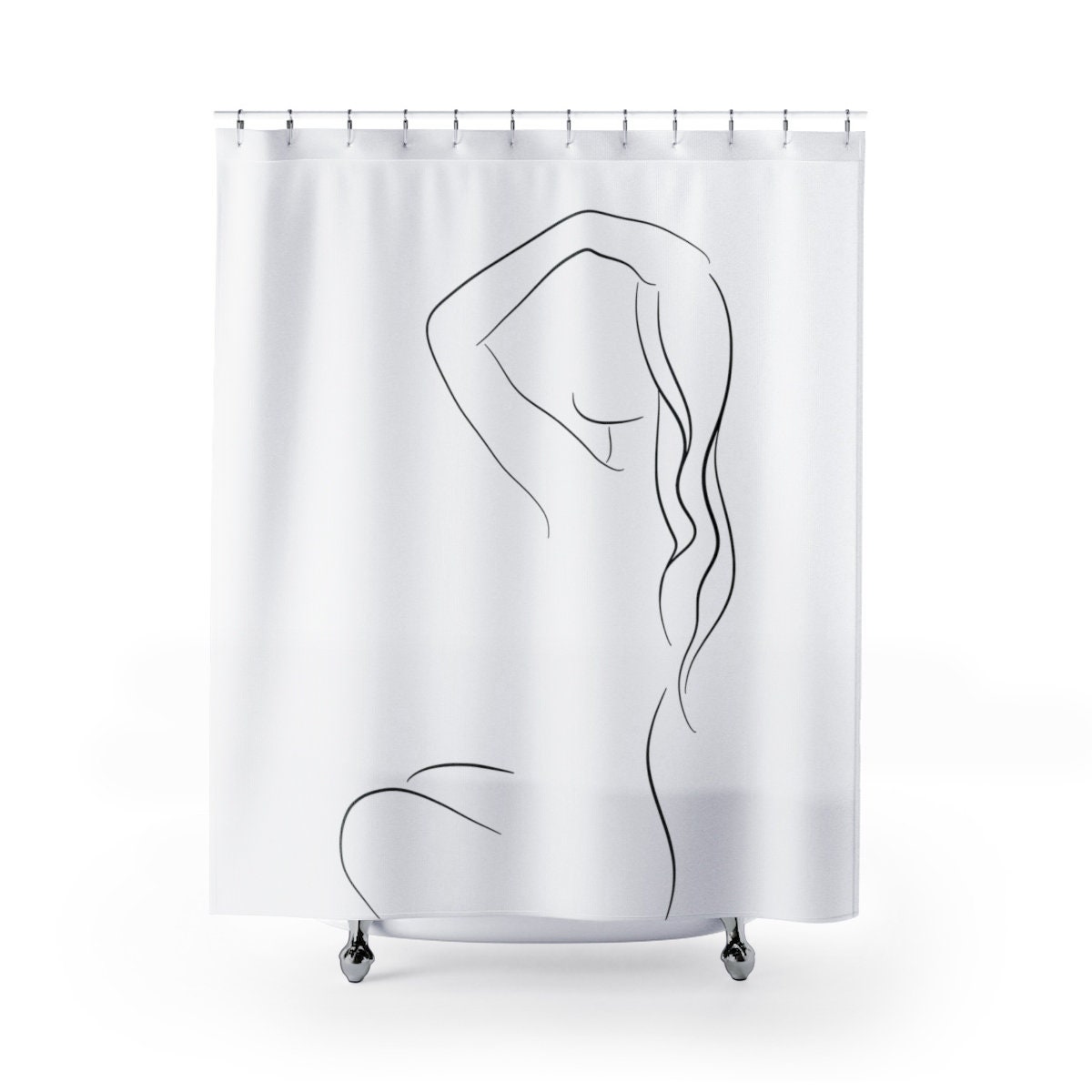 Female Body Outline Shower Curtain, Celebrate the Feminine Form in Your Bathroom Decor - Image 3