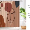 Feminine Abstract Female Face Shower Curtain, Waterproof & Washable, Feminization Decor Bathroom Set