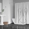 Feminine Abstract Shower Curtain Sexy Black and White Bath Curtain with Naked Lady Theme for Unique Bathroom Decor
