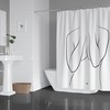 Feminine Line Art Shower Curtain | Nude Black and White Woman Bath tub Curtain 71x74 in | Bathroom Decor + Quotes