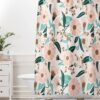 Feminine Pink Madelyn Design Bohemian Shower Curtain, Floral Print, Bathroom Decor in Boho Style, Bath Curtain