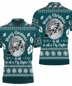 Festive and Fun: Merry Christmas Philadelphia Eagles 3D All Over Print Polo Shirt