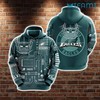 Field Football Helmet Sketch Philadelphia Eagles 3D Hoodie with Custom Print