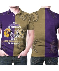 Fighting for Lsu Tigers and New Orleans Saints: 3D Allover Polo Shirt for Die-Hard Fans