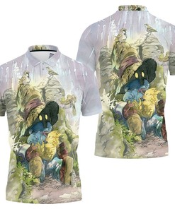 Final Fantasy Black Mage and Chocobo 3D Polo Jersey Shirt - 3D Printed Design and Personalized Polo Shirt