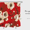 Fire Red Plum Blossoms Shower Curtain, Custom Sizes Waterproof Washable Curtain, Elegant Bathtub Decor