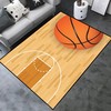 Fire and Ice Basketball Home Decor Area Rug for Boys' Room and Playroom - Non-Slip Rubber Backing with Printed Design