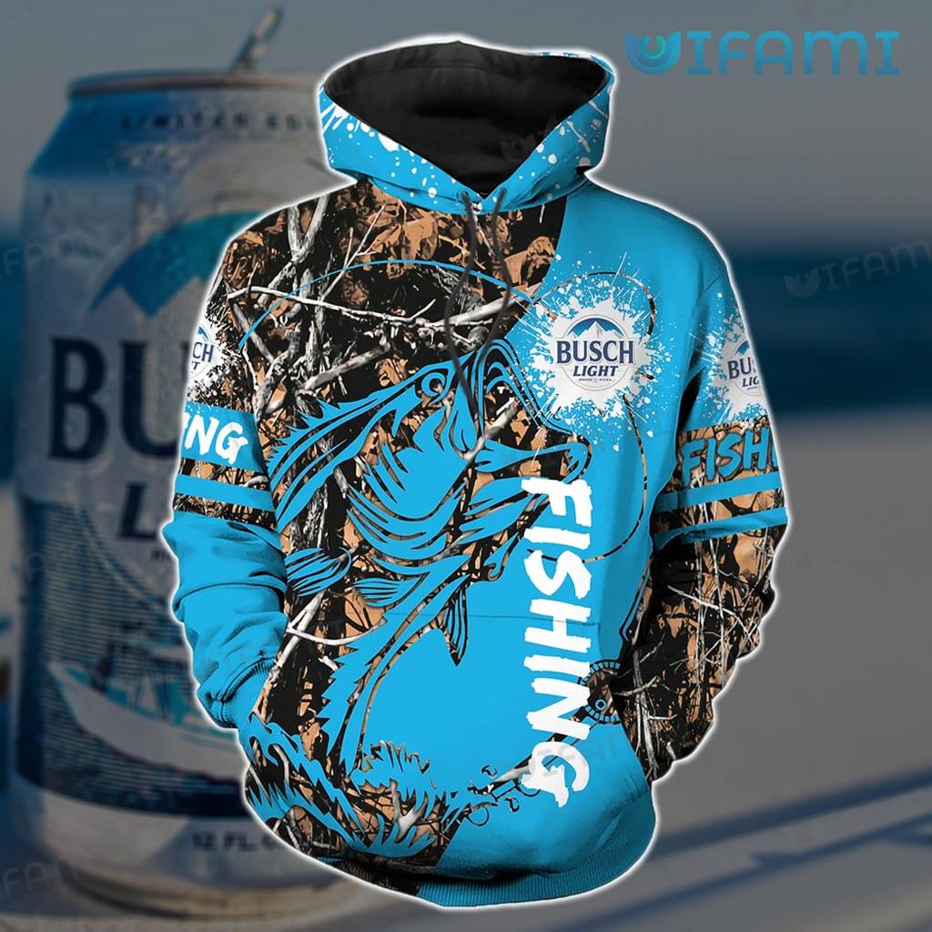 Fishing Blue Busch Light 3D Hoodie Printful - Gift for Beer Lovers