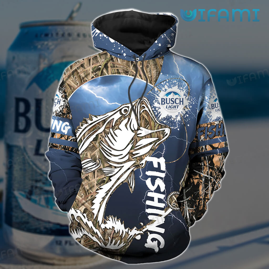 Fishing Busch Light All Over Print Hoodie for Men - Beer Lovers Gift