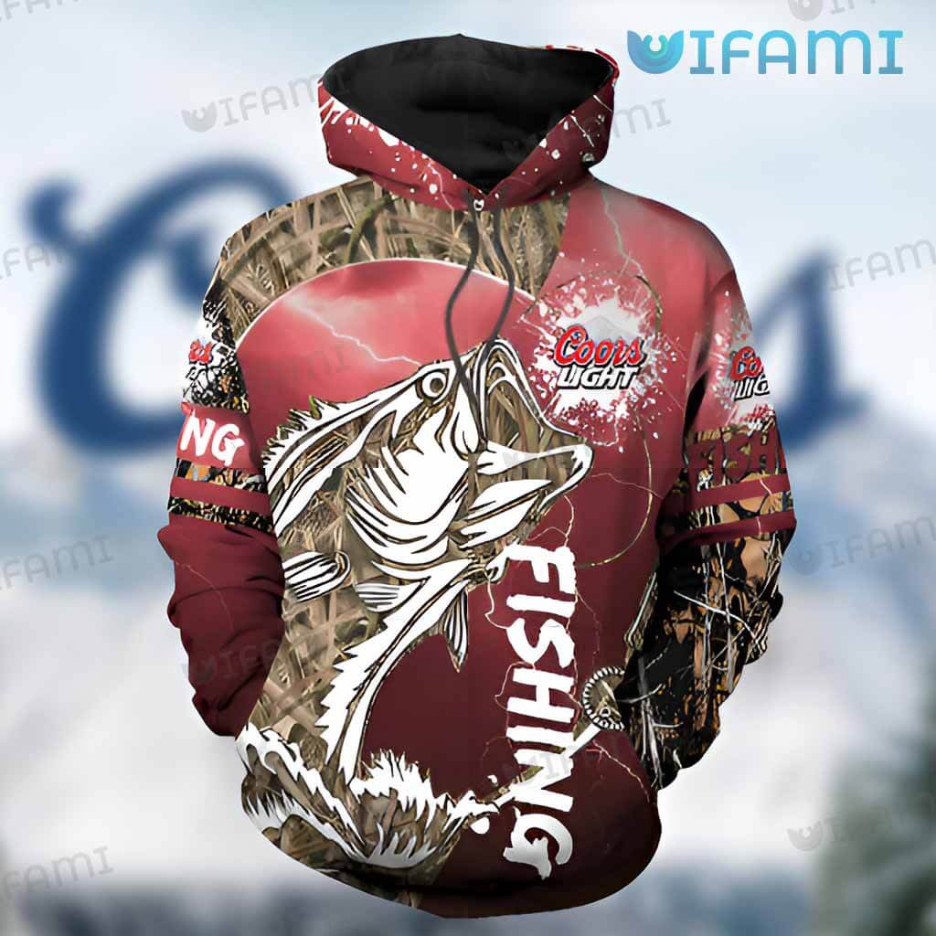 Fishing Paint Splash Coors Light Hoodie 3D Beer Lovers Gift
