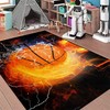 Flame Basketball Rug - Sporty Home Decor for Boys Bedroom and Living Room