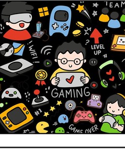 Flat Woven Accent Rug with 3D Gaming Rugs for Game Rug Teen Boys Carpet (Game 4)