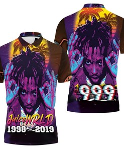 Flaunt Your Pop Neon Style with All Over Print Polo Shirt of Juice Wrld 999