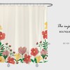 Floral Garden Shower Curtain with Matching Hooks, Customized Sizes Waterproof and Washable Shower Curtain