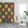 Floral Patchwork Boho Shower Curtain, Colorful Fabric Print, Optional Towels and Mat, Eclectic Bathroom Accessories