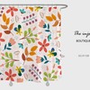 Floral Plant Watercolor Flowers Shower Curtain with Hooks, Machine Washable Durable Polyester Fabric Curtain