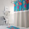 Floral Striped Shower Curtain - Striking Bath Curtain with Optional Towels and Mat for Chic and Relaxing Bathroom Decor