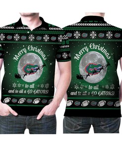 Florida Gators Merry Christmas Football Logo Polo Shirt with All Over Print and Personalized 3D Design for Fans