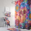 Flower Power Happy Skull Vintage Kids Bathroom Shower Curtain, Optional Bath Towels and Hand Towels