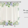 Flowers Butterfly Shower Curtain, Customizable Size, Minimalist Plant Floral Bathroom Decor