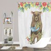 Folk Art Bear Shower Curtain with Coordinating Bath Mat and Towels