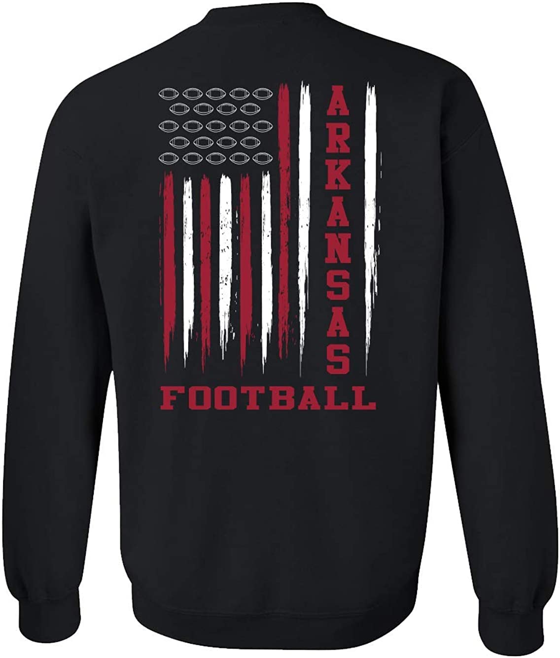 Football Flag American Flag Sports Fan Game Day Tailgating Crewneck Sweatshirt Pullover Ideal For Razorbacks Game Days