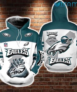 Football Helmet Gloves Philadelphia Eagles Mens 3D Hoodie with Custom Design