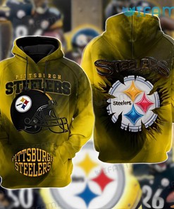 Football Helmet Logo - Steelers All Over Print Hoodie