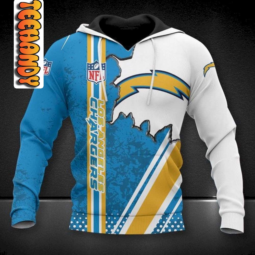 Football NFL All Over Print 3D Hoodie for Los Angeles Chargers Fans