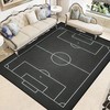 Football Stadium Chalkboard Kids Rug - Non-Slip Carpet for Kitchen and Home Decor, Ideal for Sports and Football Fans