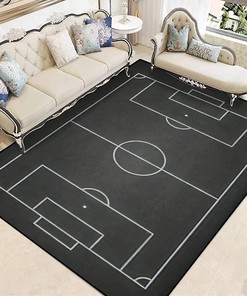 Football Stadium Chalkboard Kids Rug - Non-Slip Carpet for Kitchen and Home Decor, Ideal for Sports and Football Fans
