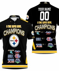 For the Ultimate Fan: Pittsburgh Steelers 6-Time Super Bowl Champions 3D Personalized All Over Print Polo Shirt