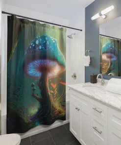 Forest Mushroom Shower Curtain | Mid Century Modern Gothic Style |Unique Shower Curtains