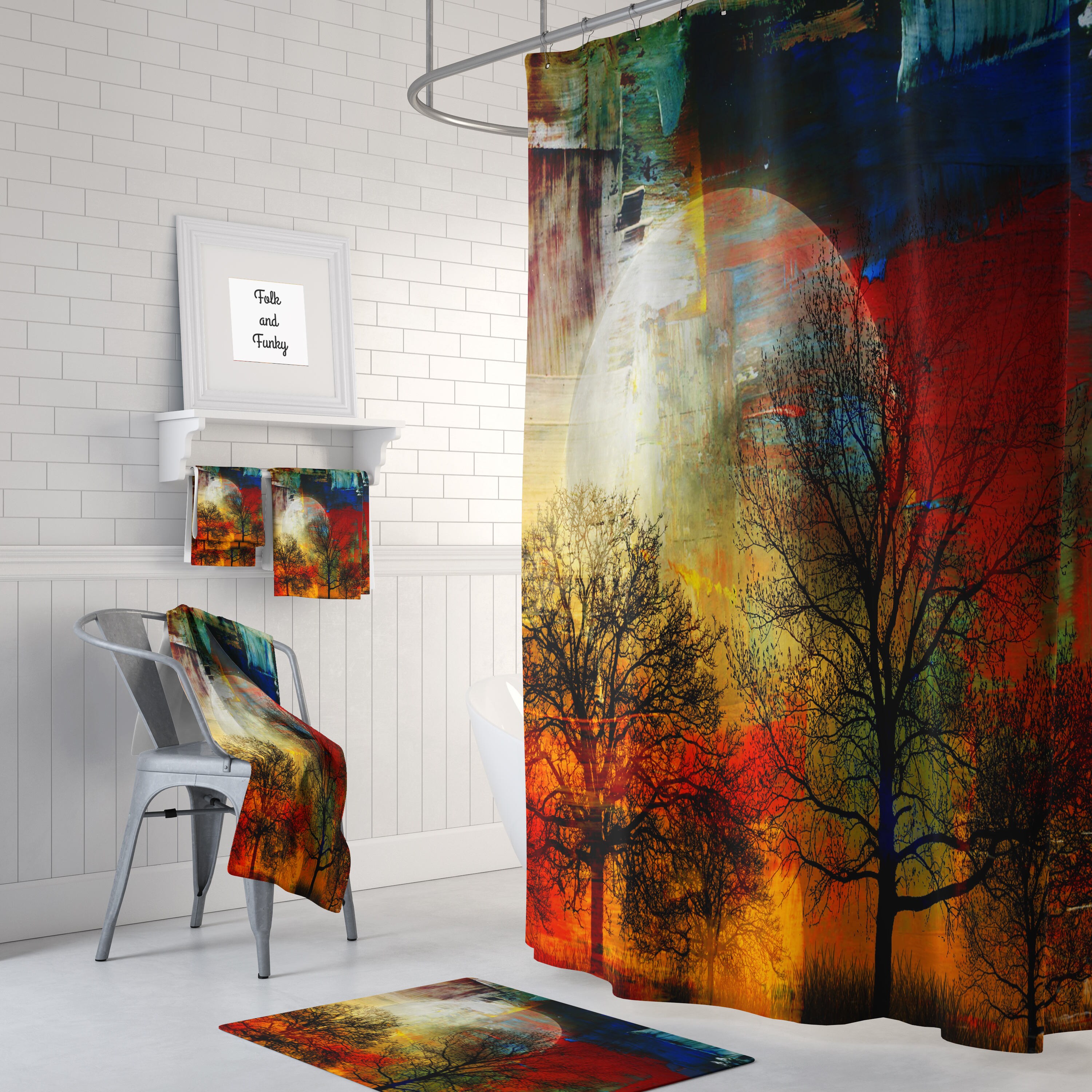 Forest Sunset Disney Shower Curtain for a Tranquil Bathroom Decor