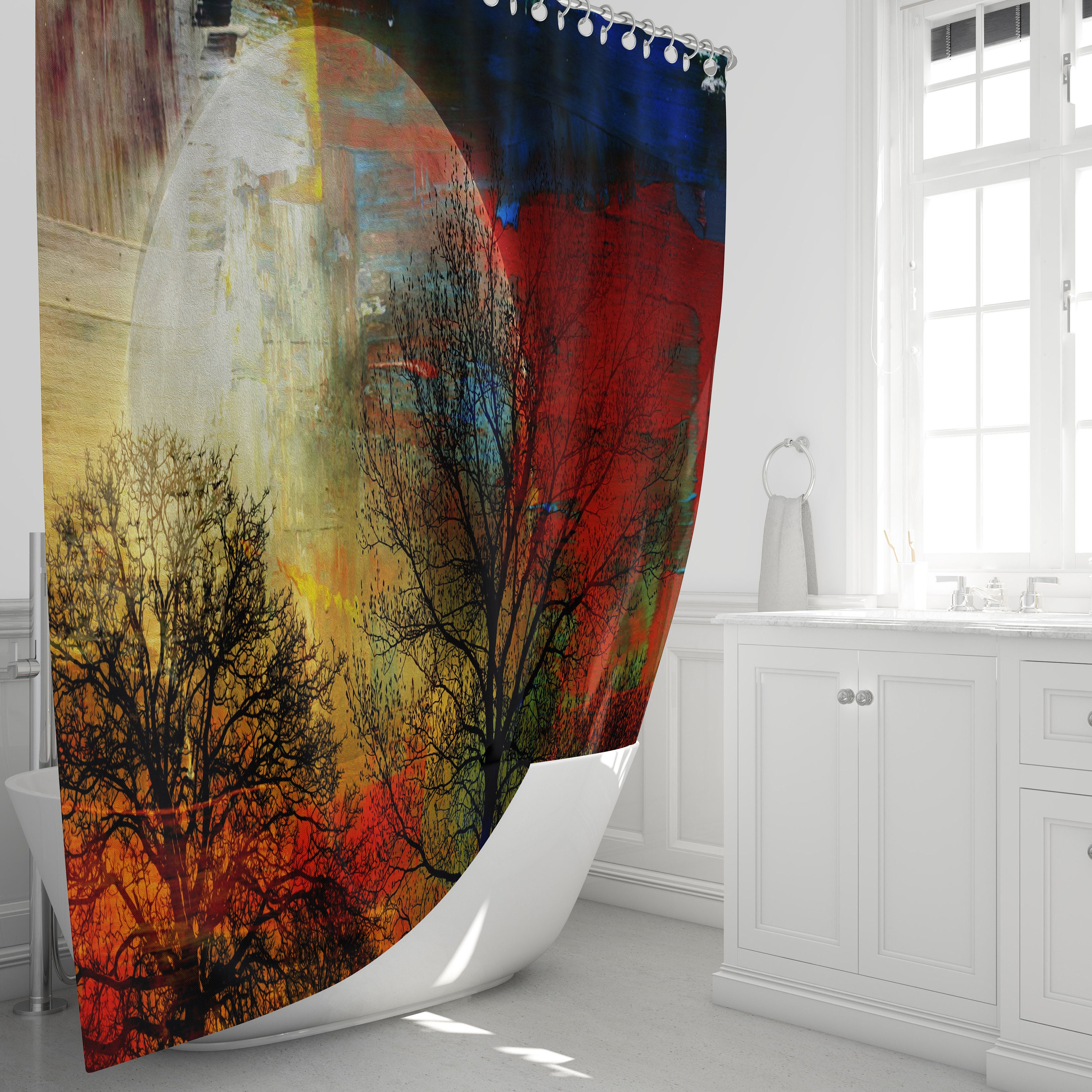 Forest Sunset Disney Shower Curtain for a Tranquil Bathroom Decor - Image 2
