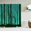 Forest Trees Shower Curtain | Minimalist Modern Fabric Bathroom Decor | Housewarming Gift | Print Shower Curtain