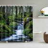 Forest Waterfall Shower Curtain | Scenic Landscape Trees | Home Bathroom Decor | Nature Theme | House Warming Gift