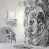 Forever More Skull Shower Curtain Set with Gothic Bathroom Decor