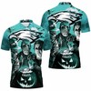Freddy Jason Michael Myers Loves Philadelphia Eagles Pumpkin Head Halloween 3D All Over Print Polo Shirt