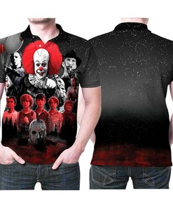 Freddy, Myers and Pennywise: The Horror Classics 3D Print Athleisure Polo Shirt