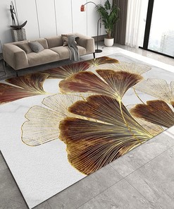 Fresh White Floral Texture Area Rug - Washable Non-Slip Breathable and Durable Portable Rug for Your Living Room