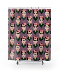 Frida Kahlo Shower Curtain with Unique Art Print Design, Perfect for Chic and Artistic Bathroom Decor