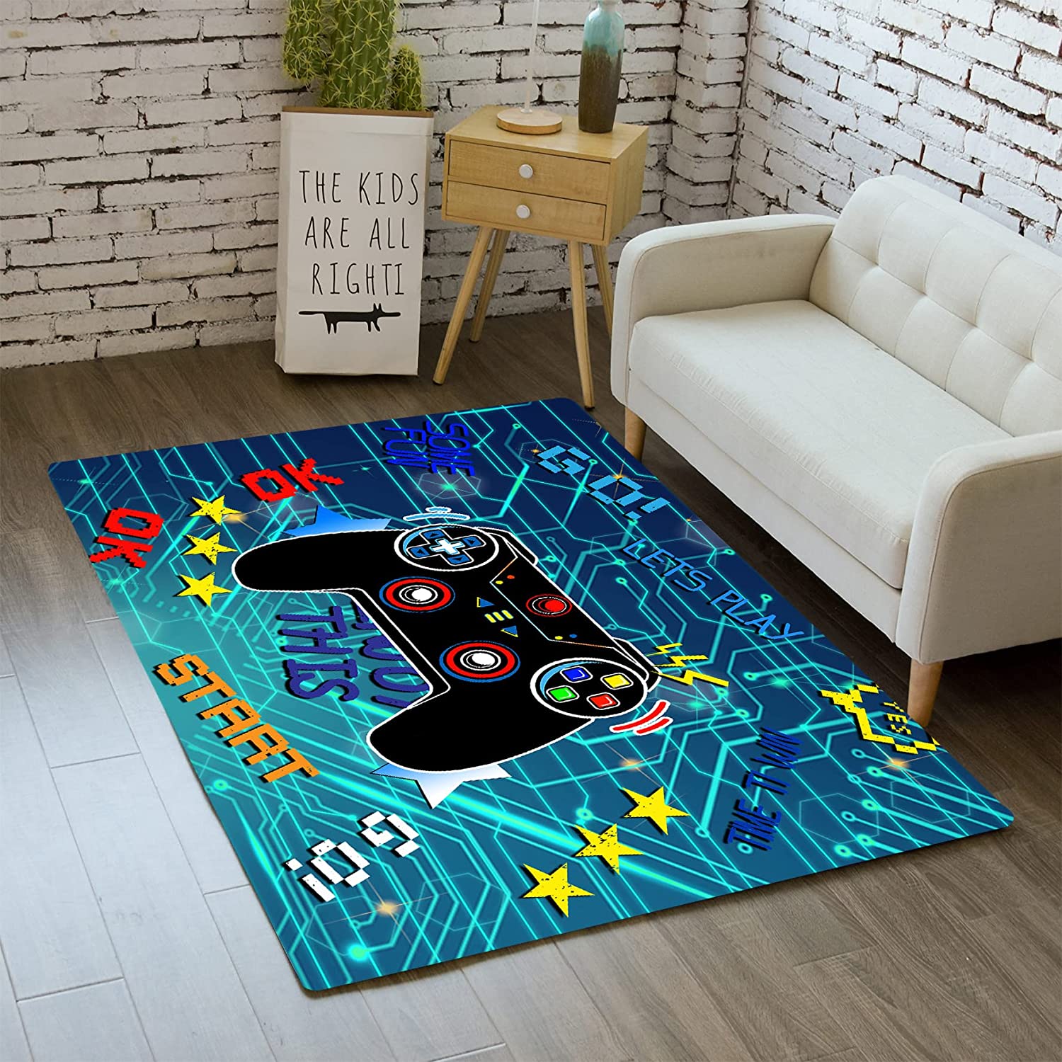 Fun Game Toys Car Play Mat for Bedroom with Personalized Name Cartoon Parking Lot Carpet - Image 2
