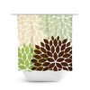 Fun Green Kids Bathroom Shower Curtain, Cute Floral Curtain for Green and Brown Bathroom with Quotes