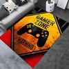 Fun Orange and Black Gamer Area Rug with Game Printed Player Gifts - Perfect for Boys' Bedroom