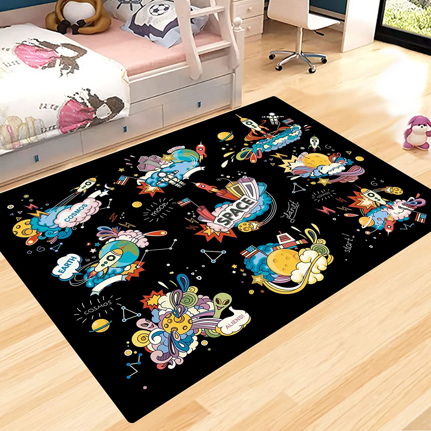 Fun and Interactive Maze Game Rug Area Rug for Boys and Girls Bedroom Play Room Living Room Game Area Home Decor