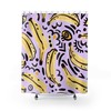Funky Banana Shower Curtain Groovy Abstract Aesthetic Decor for Colorful Bathroom Curtain