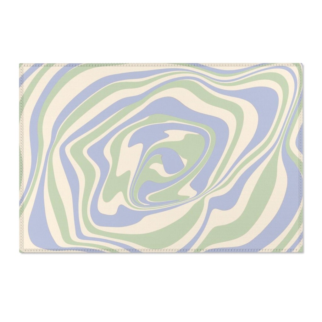 Funky Groovy 70s Style Personalized Retro Rug for Living Room or Apartment