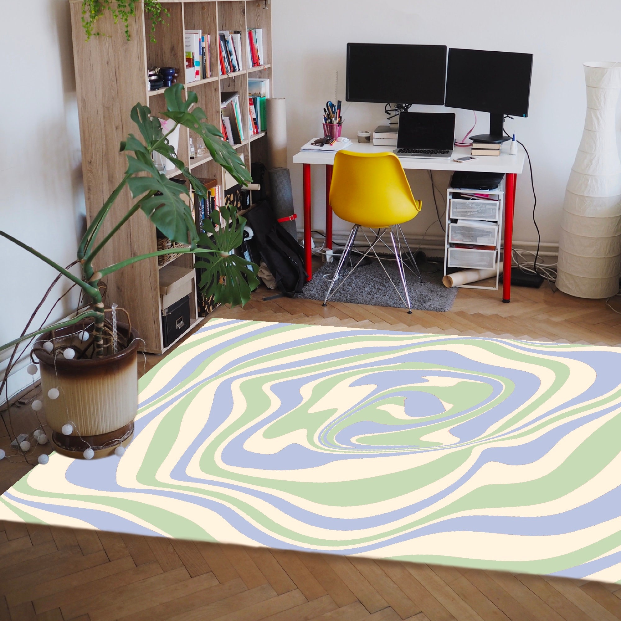 Funky Groovy 70s Style Personalized Retro Rug for Living Room or Apartment - Image 2